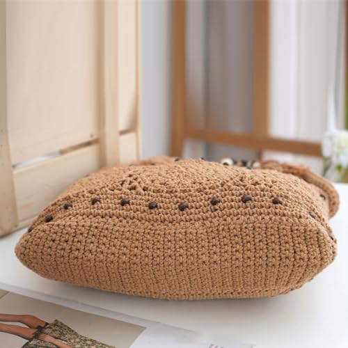Bolso playero tejido boho con forro impermeable miniatura 5