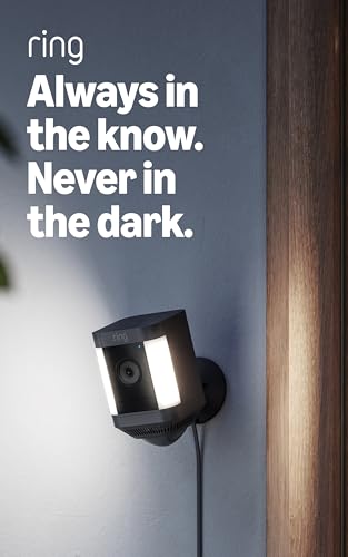 Ring Spotlight Cam Plus, Wired | Two-Way Talk, Color Night Vision, and Security Siren (newest model) - Black