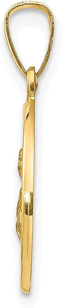 Miniatura 2 de Collar con dije de medalla de San Lucía de oro amarillo de 14 quilates joyería fina para mujer regalos para ella