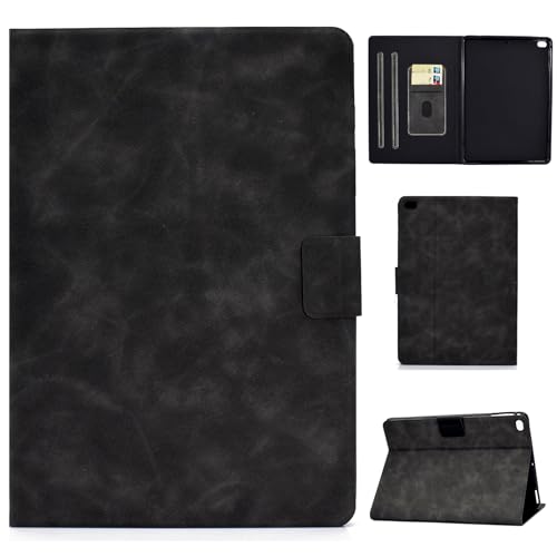 DayQiQiPu Custodia per Huawei MediaPad T1 (T1-A21L/A22L/A23L/A21W) 9,6 Pollici Cover Stile Retro in PU pelle Copertura Flip Leggera con Supporto Portafoglio con Auto Sleep/Wake, Nero
