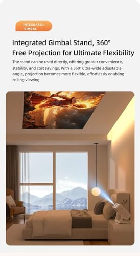 Image of 4k Ultra HD 1080p Portable Smart Projector | 15000 Lumens | Wi-Fi & Bluetooth | Zoom Adjustment & Miracast | Supports Netflix, YouTube & Play Store | HDMI, USB, RJ45 | Android & iOS Support (BG41)