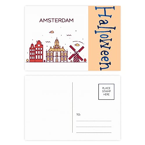 Cartes postales Halloween art déco Amsterdam lot de 20 pièces pour correspondances saisonnières