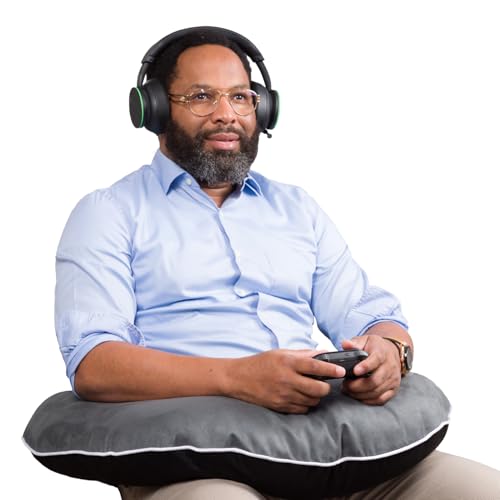 Valari Legendary Gaming Pillow | Ergonomic Arm Rest Pillow for Long Gaming Sessions | Gaming Lap Pillow Provides Wrist & Elbow Support | Suede Gamer Pillow Comes with a Washable Cover, (Grey/Black)