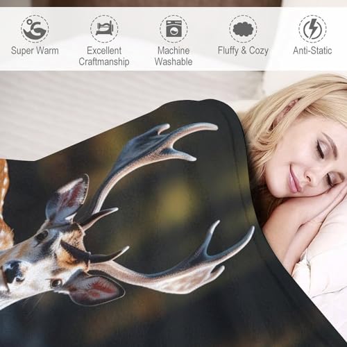 Couverture de canapé motif cerf impression 3D pour soirées cocooning - 4