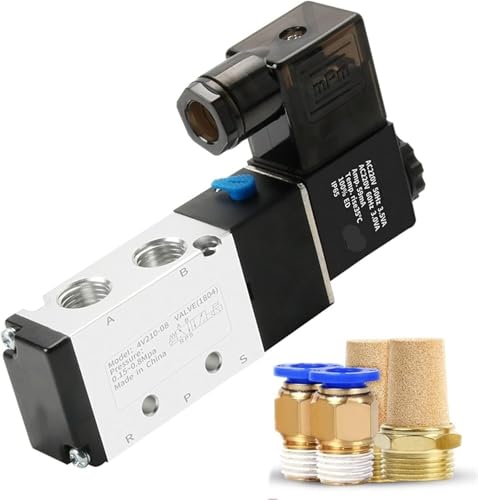 Vanne de commande électrique 5/2 pneumatique 4V210-08 gaz AC110V - 4