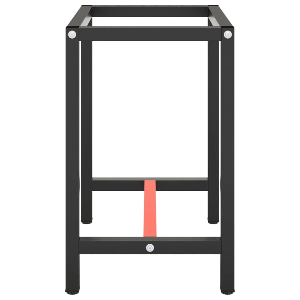 vidaXL Werkbankgestell Packtisch Arbeitstisch Tischgestell Tischfuß Werkbankfuß Werkbank Werkstatt Mattschwarz Mattrot 70x50x79cm Metall