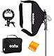 Godox Softbox 80 x 80 cm Kit Mit S-Typ Speedlite Halterung und Tragetasche, Faltbar, Bowens Mount für Kamera Blitz (SFUV8080)