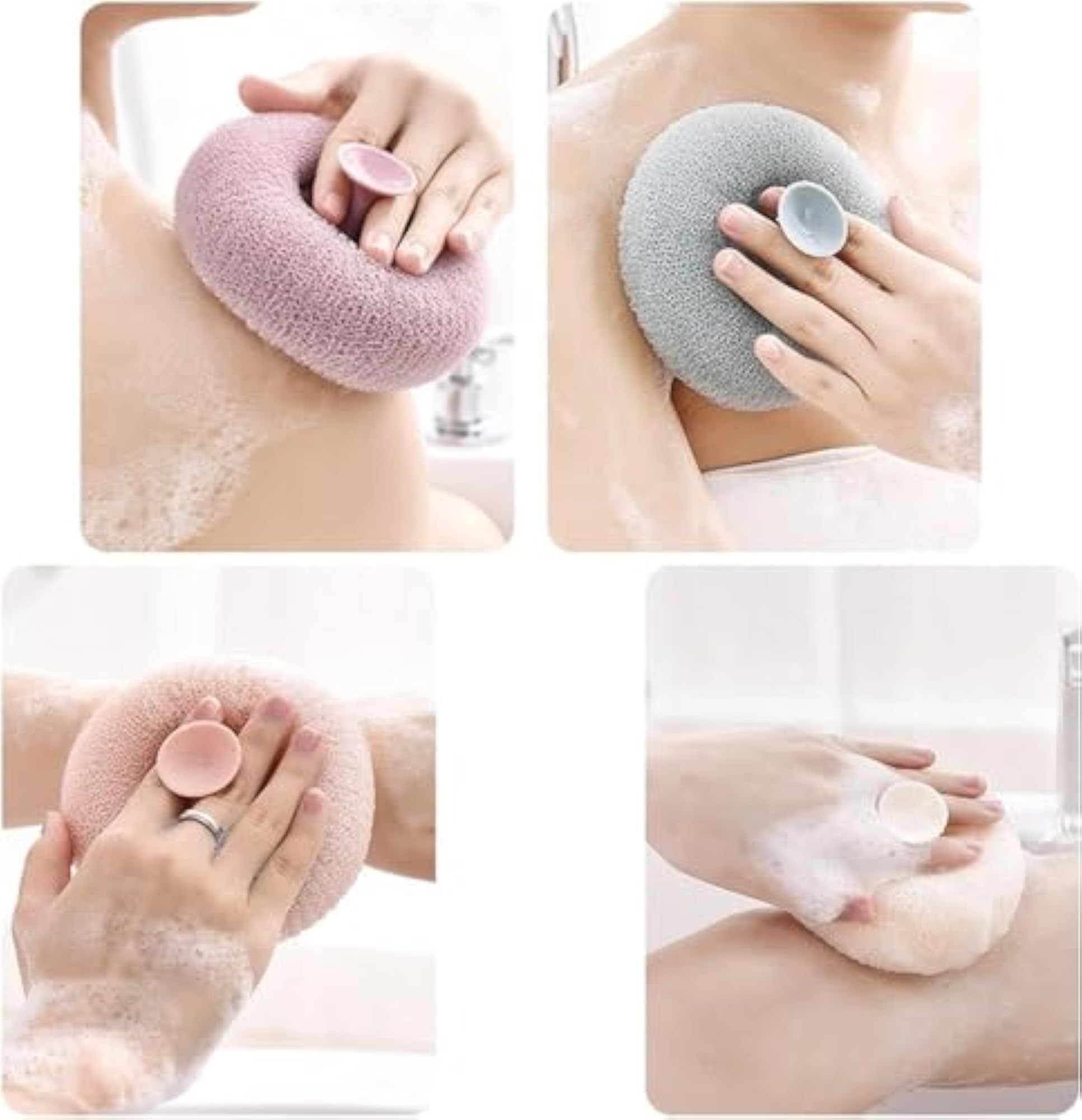 2pc Loofah for Bathing with Soft Silicone Massager