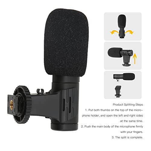 Goshyda On Camera Microphone, 3.5mm Universal Video Microphone Mini Noise Reduction Mic with Windproof Sponge, Compatible with Cameras Camcorders, for Vlogging Live Conference Video - Image 4