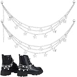 Chaînes d'accessoires de bottes polyvalentes:nos chaînes d'accessoires de bottes sont conçues avec des chaînes de chaussures papillon en métal durables et des fermoirs mousquetons en alliage qui s'attachent facilement à vos chaussures. Idéal pour les martres, bottines, ou des baskets, ces chaînes de breloques pour chaussures de sport peuvent également être utilisées pour la décoration de sacs à main ou de vêtements