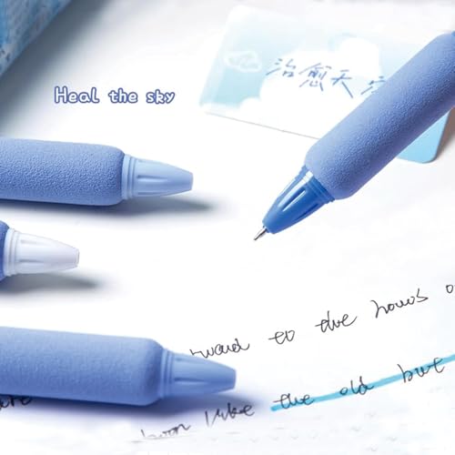 Image of SHUTTLE ART 5 Pcs Star Gel Pen Set 5 Cute Retractable Smooth Writing Pens for School Office Supplies Aesthetic pretty pens Quick Dry Ink Pens 0.5mm Fine PointSmooth to Write for Writing, Blue
