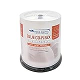 Vinpower Digital Blue AZO CD-R 700MB 52X White Inkjet Hub Printable Recordable Media Disc - 100pk Cake Box (FFB), 100 Discs