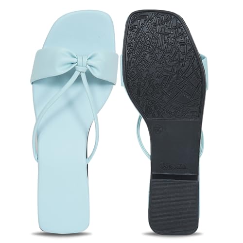 Image of Women's Slippers | Comfortable Flat Chappals for Women with Bow Detail | Stylish Casual Chappals, Trendy Summer Sandals, Comfortable Footwear for Daily Use