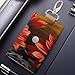 RLDOBOFE Red Sunflower Leather Key Case,Fashionable Credit Card Holder Slim Multi Card Keychain Pouch Travel Portable Keychain Wallet