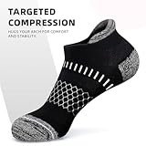 IRAMY Light Compression Socks for Women Arch Support Athletic Cushioned Anti-Blister Comfort Running Ankle Socks 3 Pairs