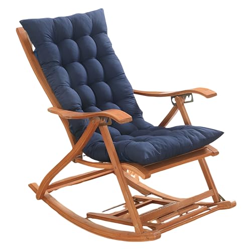 Surwin Sun Lounger Cushions Only, Soft Recliner Cushions Thick 8cm Solid Color Lounger Seat Pads for Indoor Outdoor Patio Yard Beach Garden (Navy,48x120cm)