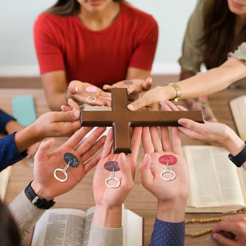 Image of Janmercy 120 Pcs Acrylic Christian Keychain Bulk Floral Bible Verse Keychain Religious Scripture Jewelry Gifts for Women Men