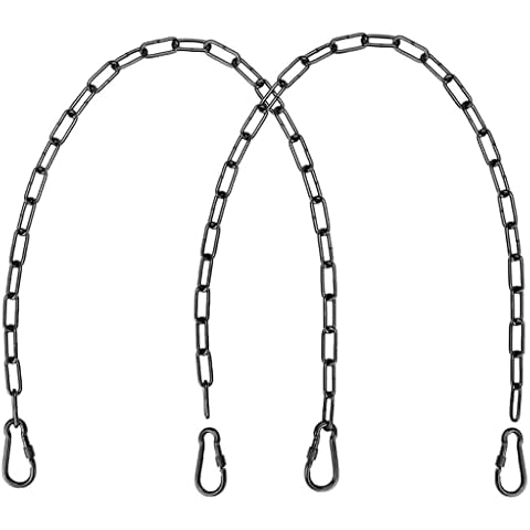 Yyiwhmy 2 Pack 39inch Heavy Duty Hanging Chain with 4 Carabiners, 1000LB Capacity Hanging Chair Chain for Hammock Swing Hanging Chair Punching Bags Sandbag Indoor Outdoor Yoga Gym (Black) Cover