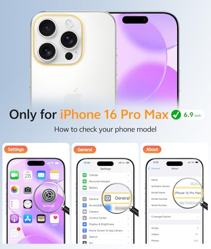 Image of FNTCASE for iPhone 16 Pro Max Case: [Compatible with Magsafe] Translucent Matte Cases with [Full Camera Protection] [Screen Protector] Military Grade Shockproof Protective Phone Cover - Purple