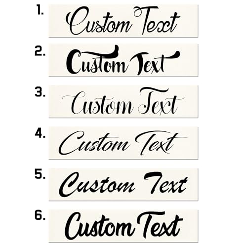 Custom Personalized Text Lettering Vinyl Decal Label Window Sign Sticker | Script Italics Handwritten Cursive
