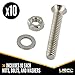 US Cargo Control Airline-Style Track Fastener Pack, Package of 10 Sets of Bolts, Nuts, and Washers, Quickly Install and Secure L Track Tie Down Systems to Your Pickup Truck, Van, Or Trailer