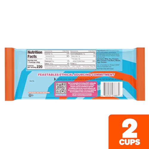 Feastables MrBeast Peanut Butter Cups, Milk Chocolate & Creamy Peanut Butter Filling, Cups for Adults & Kids, Chocolate Candy for Snacks, Gifts, or Dessert, Made With Fairtrade Cocoa, 2 Pack, 24 Count - Thumbnail 3