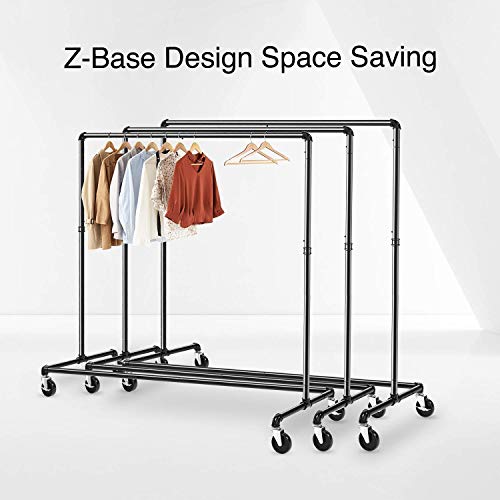 Greenstell Z-Base Garment Rack, Industrial Pipe Style Clothes Rack On Wheels With Brakes + Garment Rack With Pvc Cover On Wheels, Multifunctional Garment Rack, Used For Indoor/Outdoor #TOP4