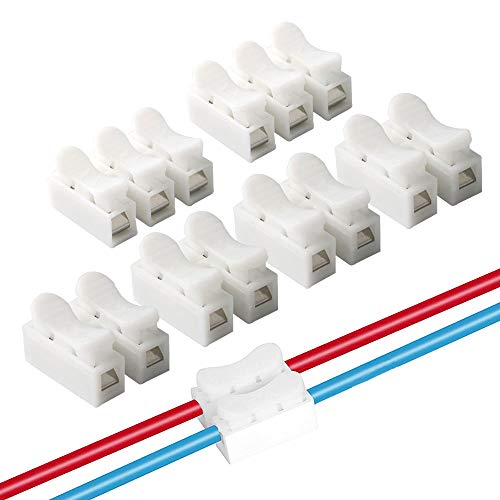 FULARR 62Pcs Premium Spring Wire Connectors, Quick Spring Connector, Electrical Cable Clamp Terminal Block Connector, LED Strip Light Wire Connecting –– 50Pcs CH2 + 12Pcs CH3 image 5