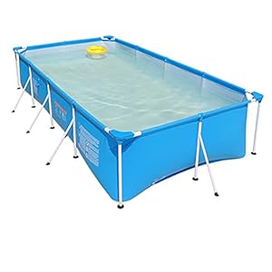 Groot frame zwembad, anti-roest stalen buis en PVC zwembad voor tuin/hotel/terras, peuterbad voor volwassenen en kinderen (maat: 450x220x84cm)