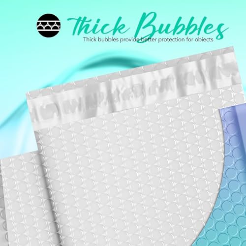 Image of Fuxury Cute Design Bubble Mailers 6x10 inch 100 Pack Opaque Padded Envelopes