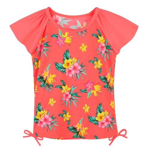 Image of Girls Rash Guard 2 Pieces Bathing Suit UPF50+ Swimsuit with Swimming Skirt Swimwear 2-14Y