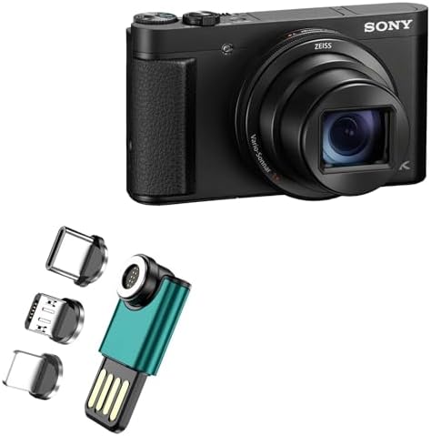 BoxWave Cable Compatible with Sony Cyber-Shot DSC-HX99 - MagnetoSync mini Adapter, Magnet Charging Cable USB Type-C Micro USB - Teal image 3