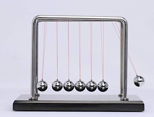 Image of CERROPI Newton Cradle Balance Balls, Newton Pendulum with 7 Balls, Classic Newton Swing Ball, Science Physics Gadget | Desk Toys & Accessories, 11 inch, 65 Sec Swingtime