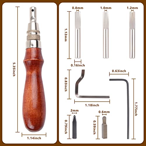 Leather Groover Tool,Knoweasy 7 In 1 Pro Stitching Groover And Creasing Edge Beveler For Leather Edge Stitching Tool #TOP2