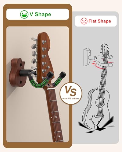 Image of New Bee Ukulele Wall Mount, Guitar Wall Mount Hanger Hook Holder Stand Bracket with Screw Fits All Size Bass Mandolin Banjo