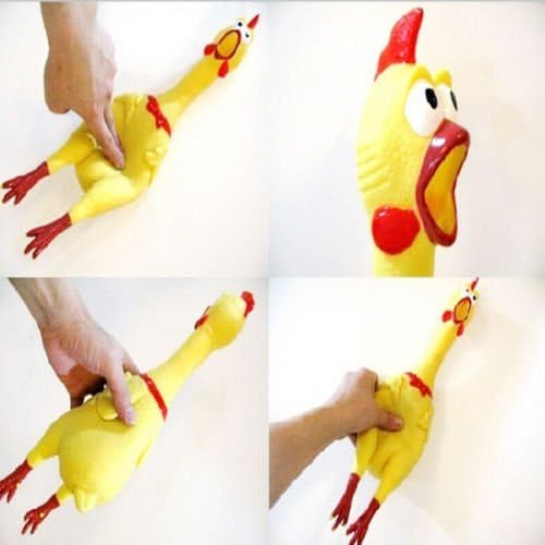 TheEarl®SCREAMING SQUEAKY SQUEAKING CHICKEN ROOSTER SHAPE TOYS PLAY GIFT