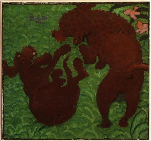 Affiche Deux chiens qui jouent de Pierre Bonnard tableau décoration murale salon 60x90cm