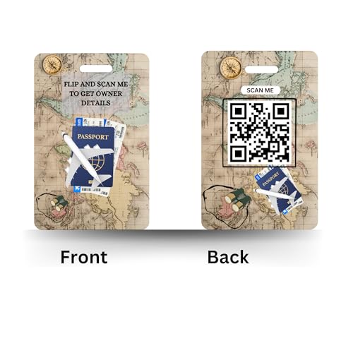 Generic 2 Smart Luggage Tags with Email Alert and Customizable Trip Details. Privacy Protected, Suitable for Every Type of Luggage Bags. (Passport)2
