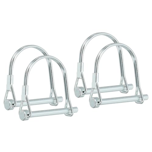 PATIKIL Trailer Coupler Pin 3/16x2x1.65(D*L*IW), 4 Pcs Wire Lock Pin Safety Shaft Locking Pin Round Pto Pins for Farm Trailers Lawn Hitches Garden Tractor Kayak Boat (5x50x42mm)
