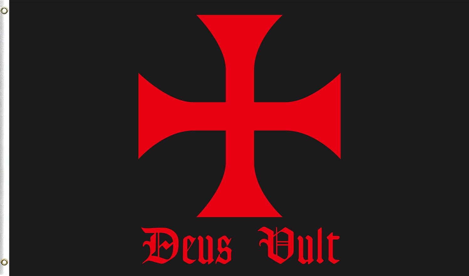 Templar Deus Vult Flag 3x5ft Medieval Crusader Knight Banner 100% Polyester Indoor Outdoor Wall Porch Decor