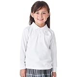 [ever closet] 長袖 ポロシャツ キッズ 子供 女の子 男の子 スクールウェア 白 [ ホワイト 140 ] 制服 胸ポケット 襟付き 通園 通学 子供服 キッズ服 エバークローゼット