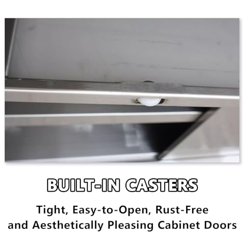 Gabinete de pared de acero inoxidable, unidad de almacenamiento que ahorra espacio con puertas de rodillos lisas.Material durable 304 para el garaje del cuarto de baño de la cocina.Superficie Fácil De