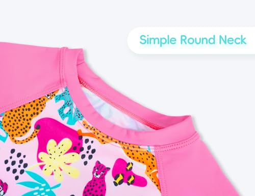 Image of Girls Swimsuit Long Sleeve Rush Guard Bathing Suit Swimwear with Bikini Bottom Sun Protection