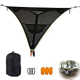 Triangle Hammock, Multi Person Portable Hammock, Outdoor Camping Aerial Hammock 3 Point,for Travel Backyard Garden Camping (Black,400x400x400CM)