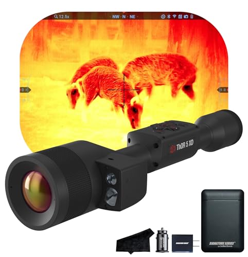 ATN Thor 5 XD LRF 1280 Smart HD Thermal Scope with 1280x1024, 12 Micron Sensor | Magnification, Built-in Laser Rangefinder, Full HD Video Recording, Smooth Zoom | Exclusive Signature Series Kit