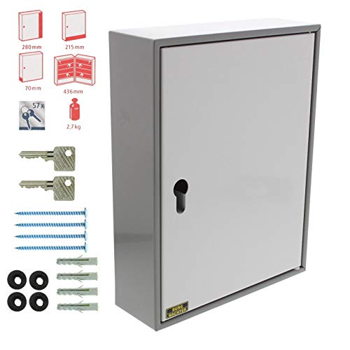 Armoire à clés avec panneaux intérieurs rabattables BURG-WÄCHTER coffret bicolore vide - 7