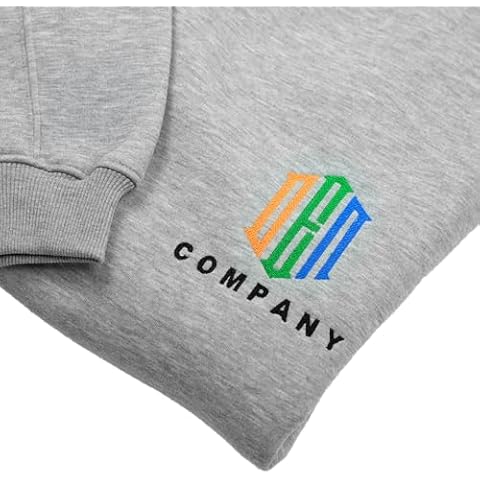 Custom Embroidered Logo Text Sweatshirt, Embroidered Business Logo Unisex Hoodie, Monogram Company Name Crewneck, Logo Business Uniform Cover