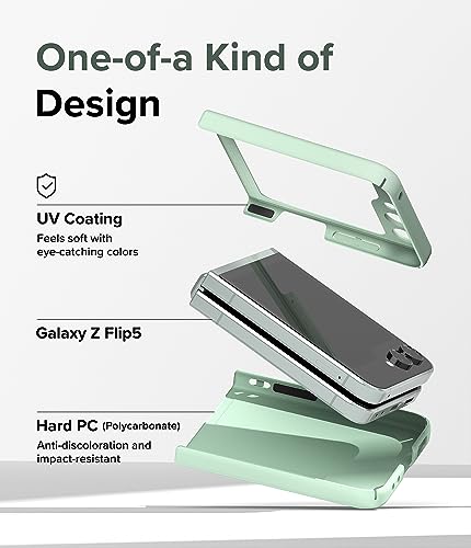 Image of Ringke Slim Compatible with Samsung Galaxy Z Flip 5 Case Back Cover Thin Soft-Feeling Coating Hard PC with Non-Slip Grip Protective Phone Case for Samsung Z Flip 5 5G (2023) - Mint