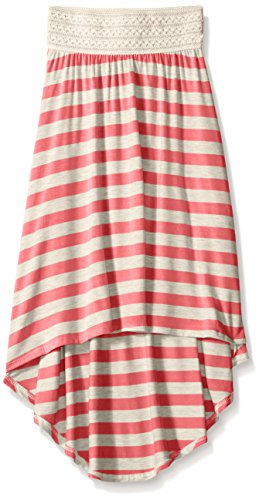 BTween Big Girls' Knit Stripe Skirt with Macrame Waist