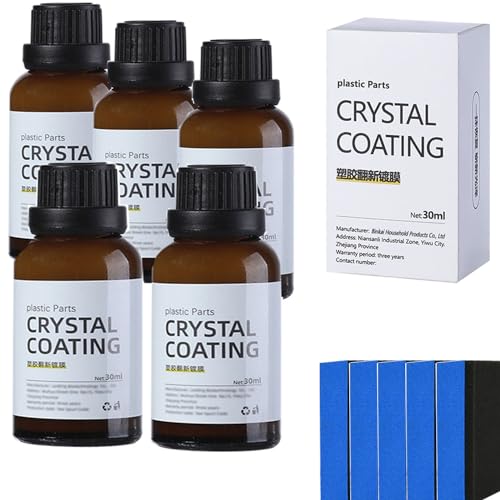 5PCS Crystal Coating for Car Plastic Parts,Automotive Multifunctional Plastic Parts Crystal Coating,Crystal Coating Plastic Restorer Renovator,Automobile Coating Crystallization Restore Agent (5PCS)